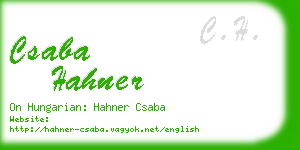 csaba hahner business card